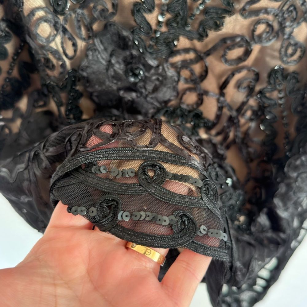 New vintage y2k Sue Wong Black Strapless Lace embellished wedding guest Dress - Picture 9 of 14